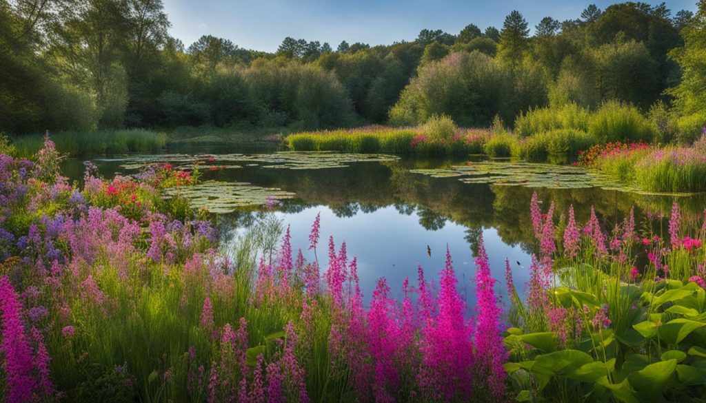 wildflower and aquatic plants