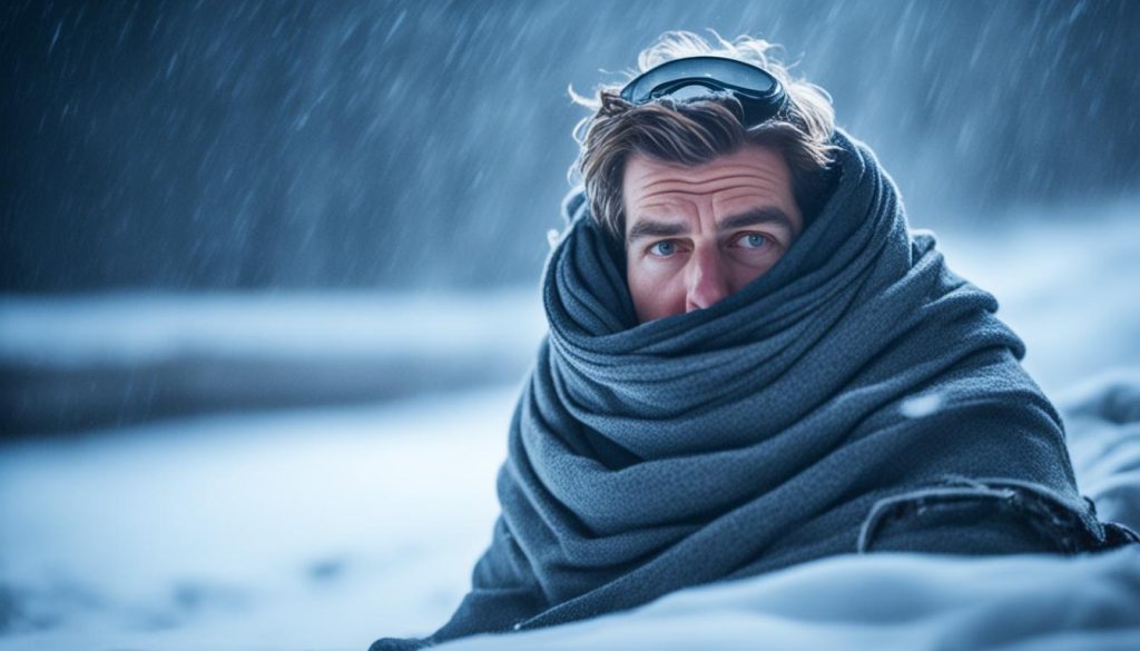 Blanket and headlamp in extreme cold